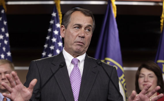 House Republican Leader Boehner during a press conference in Washington, DC, on November 18, 2010.