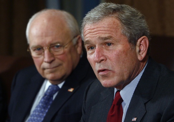 U.S. President George W. Bush and Vice President Dick Cheney meet at the White House on January 29, 2008 (Jim Young/Courtesy Reuters). 