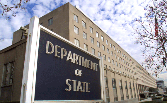 View of the Department of State in Washington, DC. 