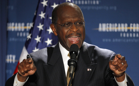 Herman Cain speaks at the Americans for Prosperity Foundation’s 