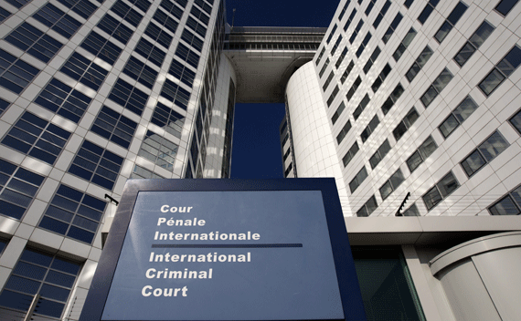 The entrance of the International Criminal Court. (Jerry Lampen/courtesy Reuters)