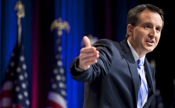 Tim Pawlenty speaks to the Conservative Political Action Conference in Washington on February 19, 2010. 