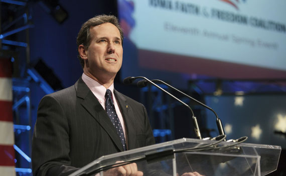 Rick Santorum speaks during the Iowa Faith & Freedom Coalition’s Spring Event in Waukee, Iowa March 7, 2011.