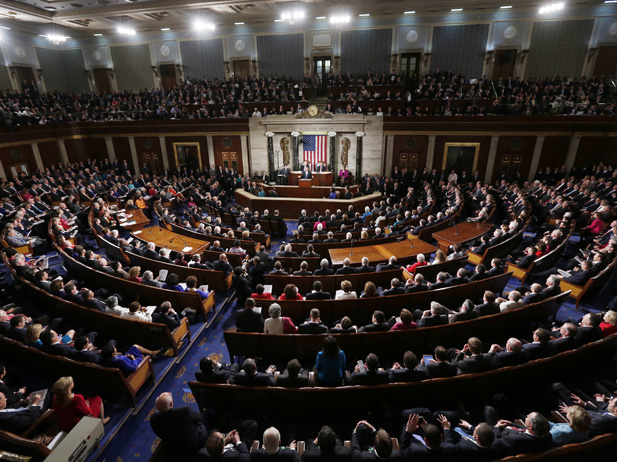 President Barack Obama delivers his State of the Union address to a joint session of Congress on January 25, 2011.