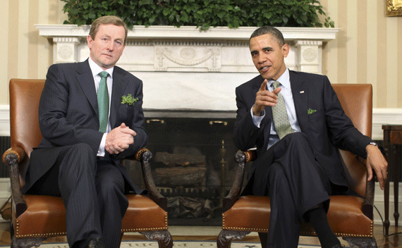 U.S. President Obama meets with Ireland’s Taoiseach Enda Kenny at the White House. 