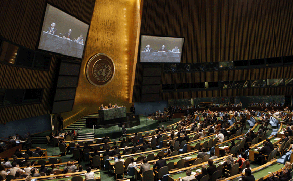 Members applaud after the United Nations General Assembly voted on South Sudan’s membership to the United Nations at UN headquarters in New York July 14, 2011. South Sudan achieved independence on Saturday after its people voted for secession from the rest of the country in a January referendum, under the terms of a 2005 peace deal that ended a 20-year war between north and south Sudan. REUTERS/Shannon Stapleton