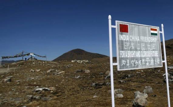 A signboard is seen from the Indian side of the Indo-China border at Bumla, in the northeastern Indian state of Arunachal Pradesh on November 11, 2009