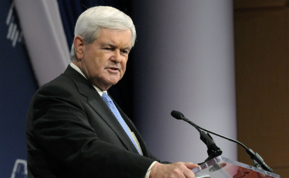 Newt Gingrich speaking at a forum for the GOP candidates in December. (Jonathan Ernst/courtesy Reuters)