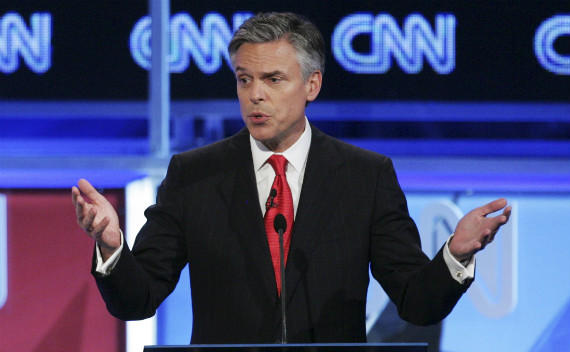 Jon Hunstman at a Republican debate in November. (Jonathan Ernst/courtesy Reuters)