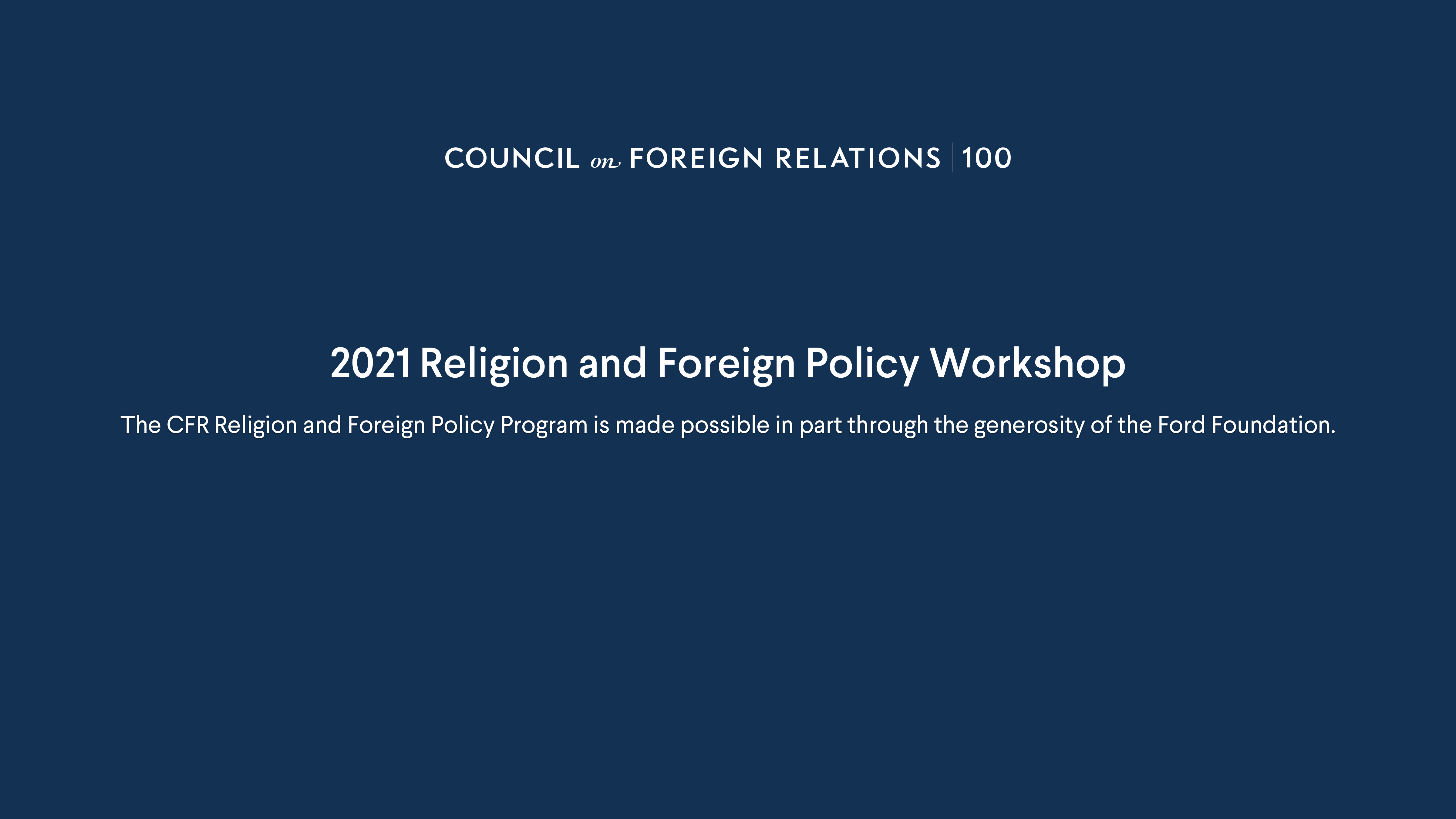 Title for 2021 Religion and Foreign Policy Workshop