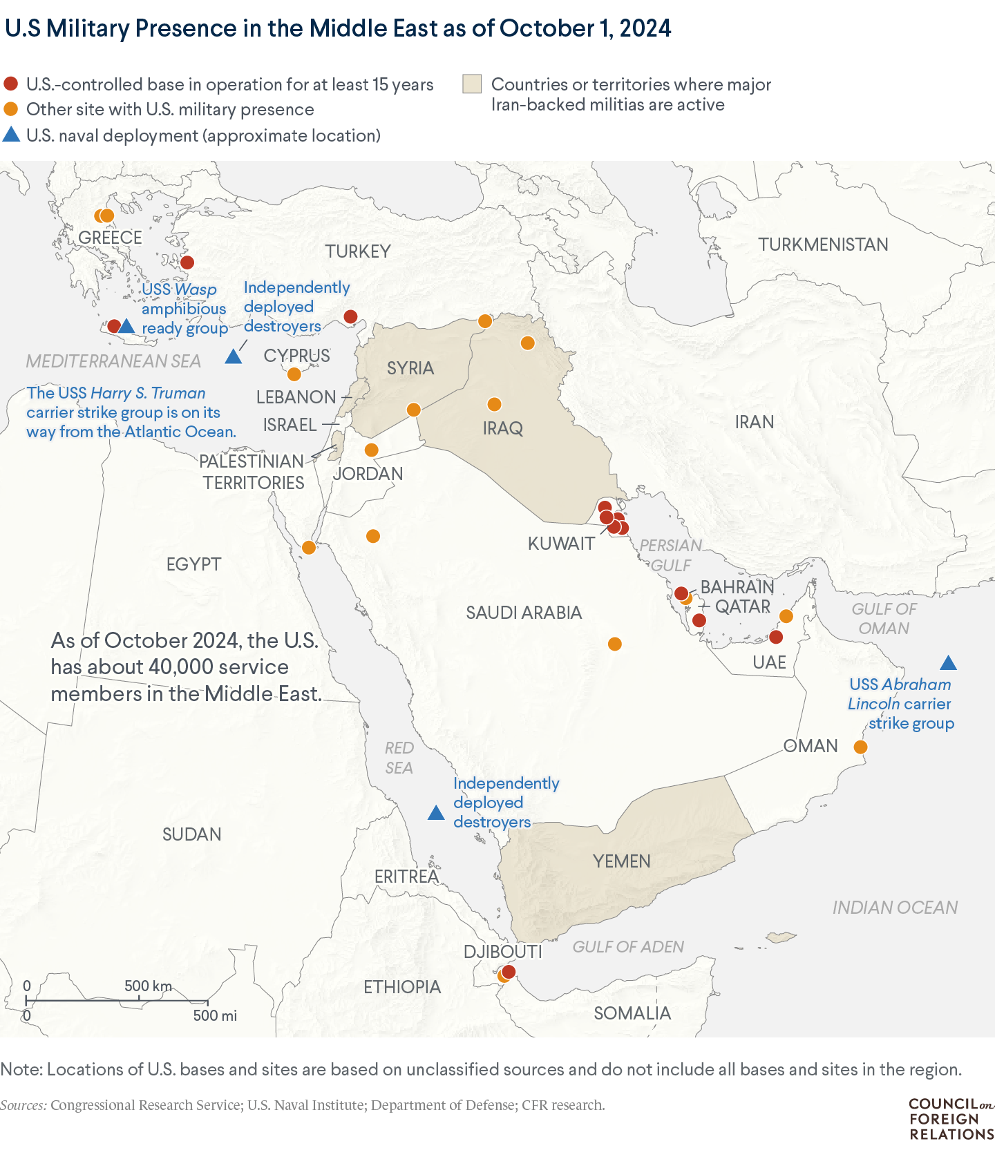 U.S. Troops in the Middle East: Mapping the Military Presence | Council on  Foreign Relations