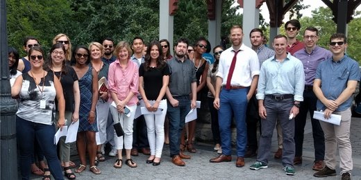 New York staff take a walking tour of Central Park.