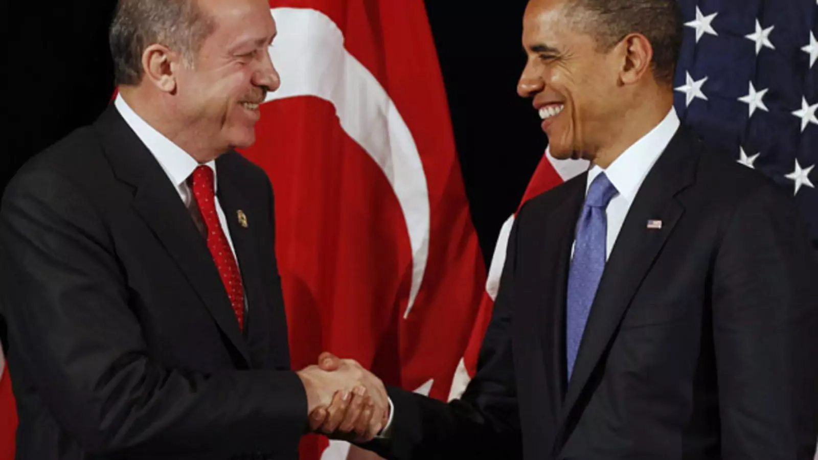 President Barack Obama shakes hands with Turkish prime minister Recep Tayyip Erdogan (Larry Downing/Courtesy Reuters).