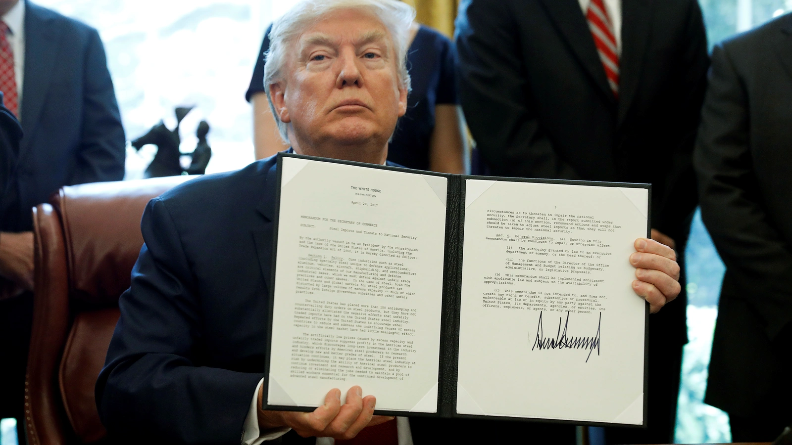 President Trump signed an executive order and three memoranda over