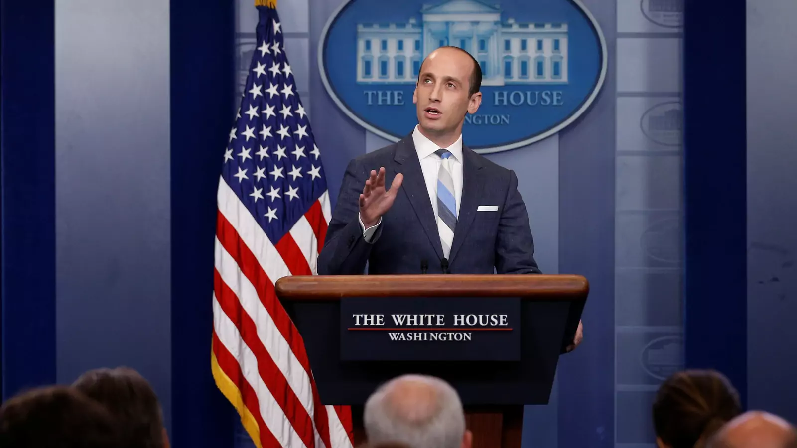White House senior policy advisor Stephen Miller discusses U.S. immigration policy at the daily press briefing at the White House.