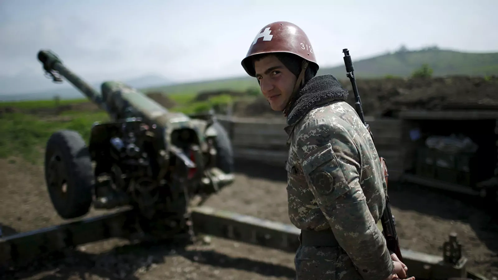 An ethnic Armenian soldier in the disputed Nagorno-Karabakh region.