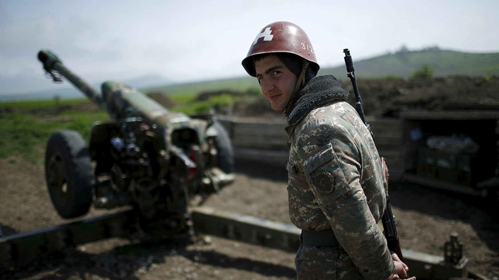 An ethnic Armenian soldier in the disputed Nagorno-Karabakh region.