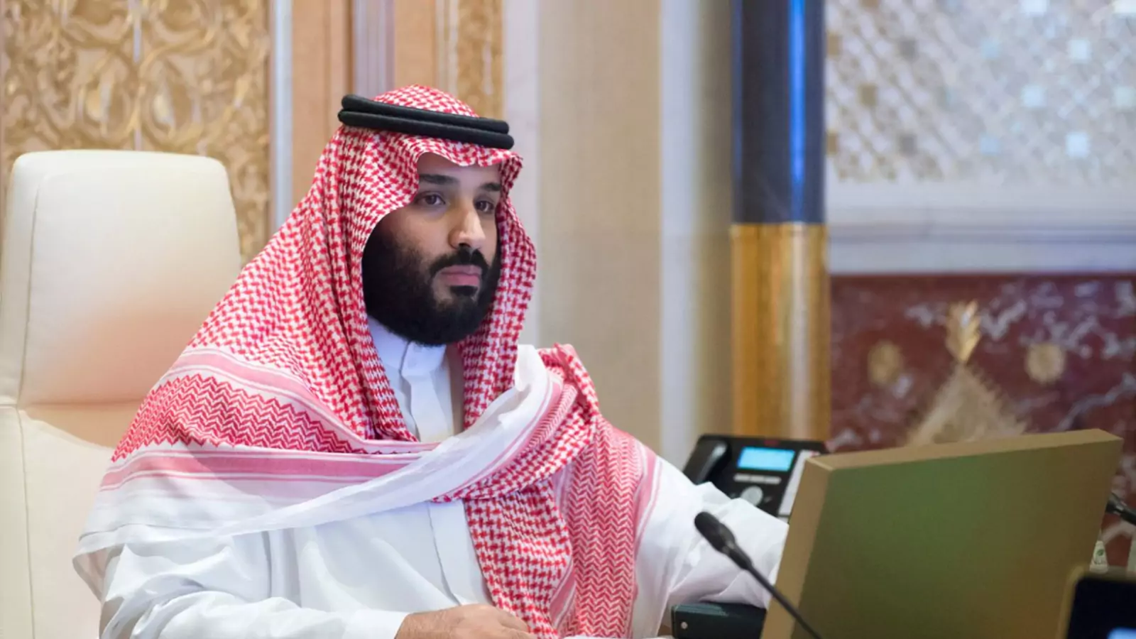 Crown Prince Mohammed bin Salman presides over a meeting in Riyadh.