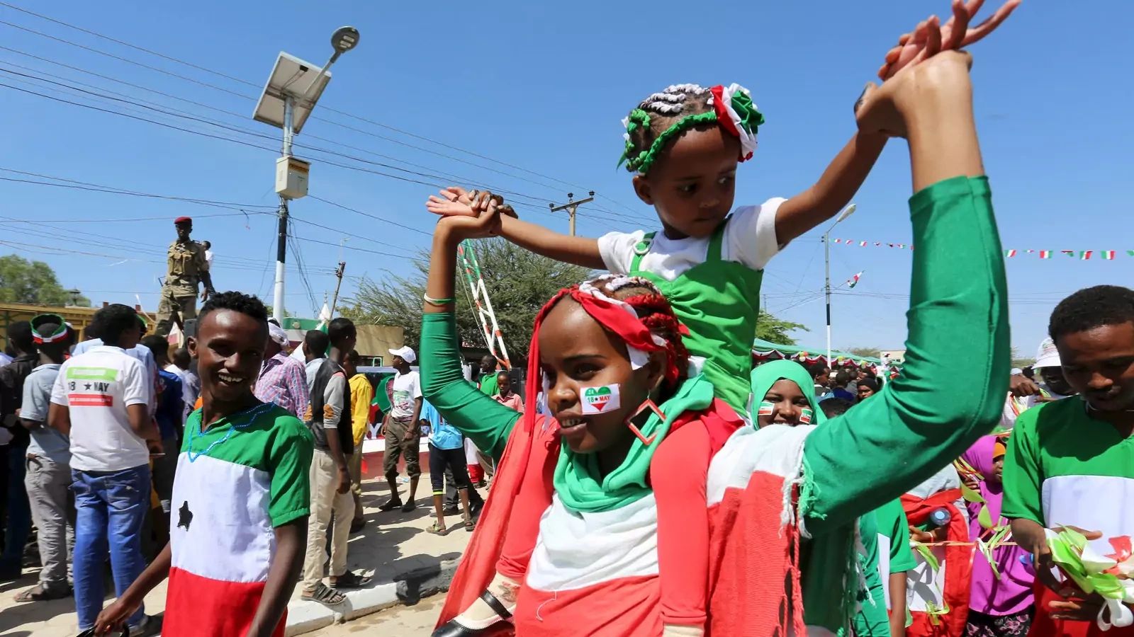 A girl participates in a street parade in Hargeisa to celebrate Somaliland’s self-declared independence.