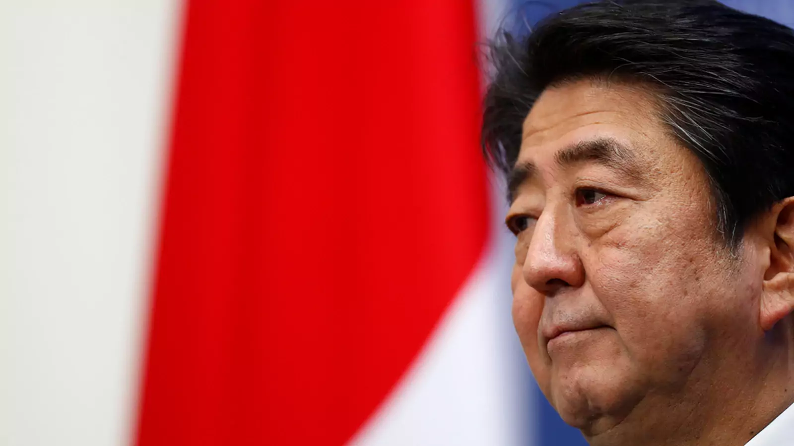 Japanese Prime Minister Shinzo Abe holds a press conference in January 2018.
