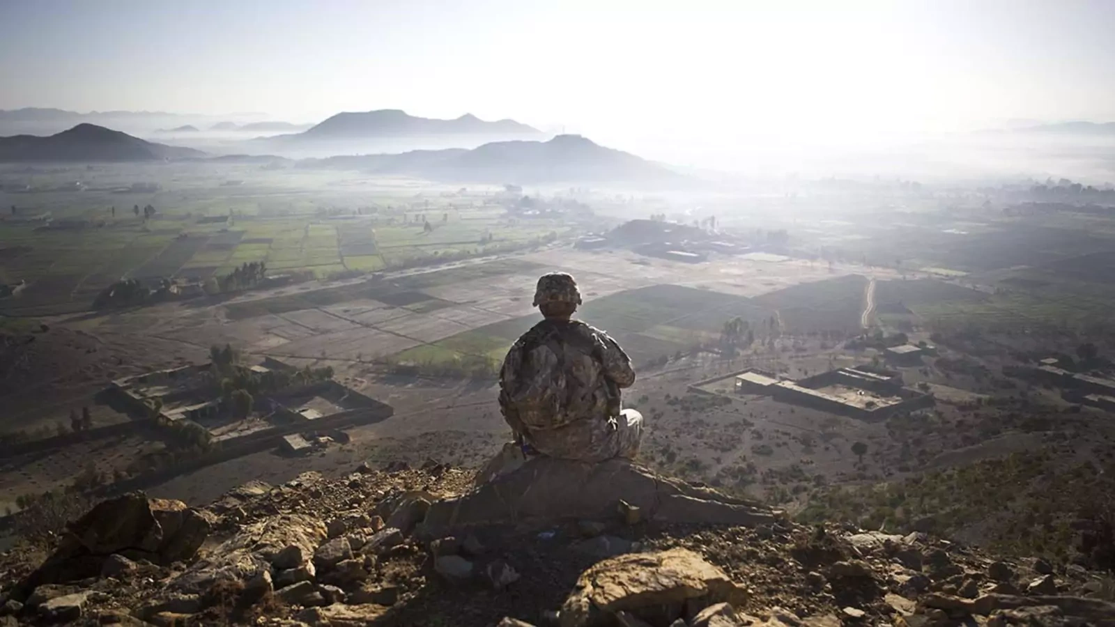 A U.S. soldier keeps watch in Khost Province.