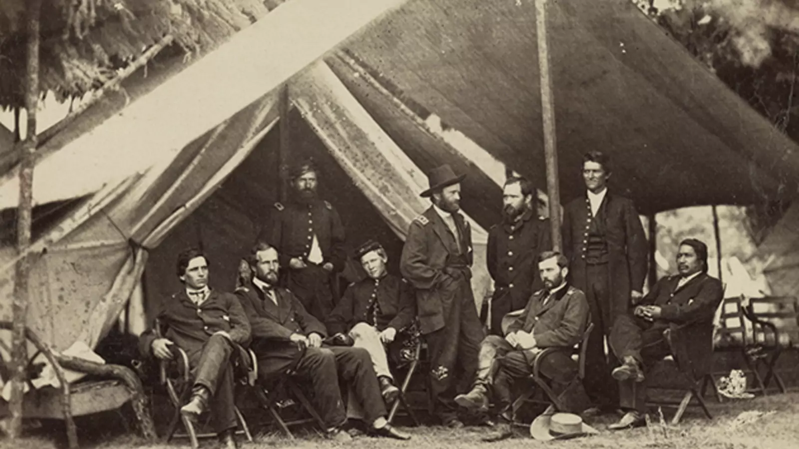Union General Ulysses S. Grant and his staff in the summer of 1864. 
