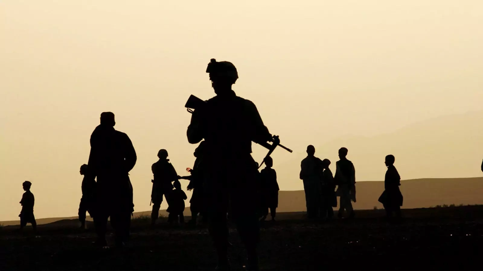 U.S. soldiers patrol in Kandahar Province, April 2004.