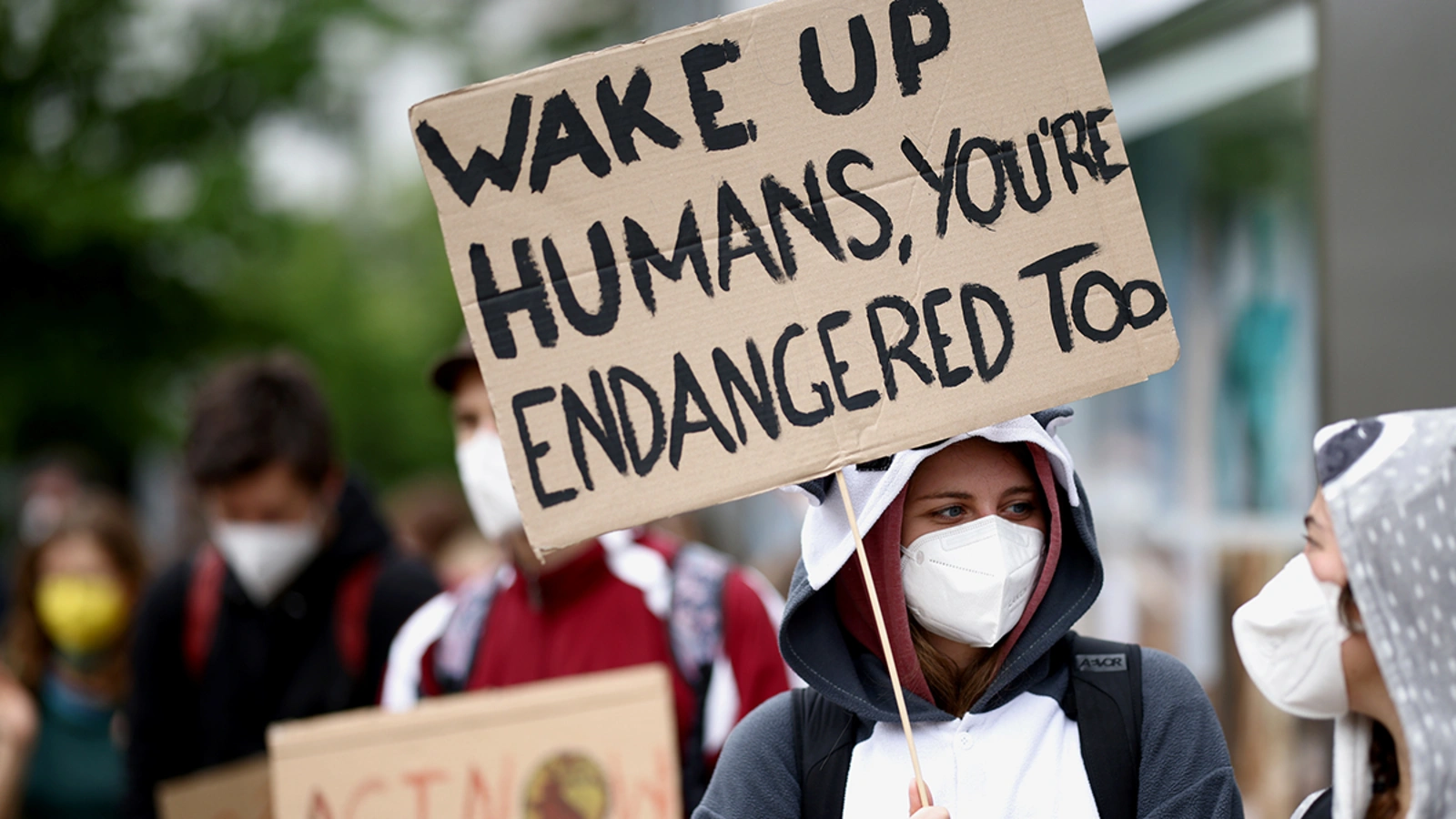 People take part in a Fridays for Future protest in Vienna, Austria, May 14, 2021