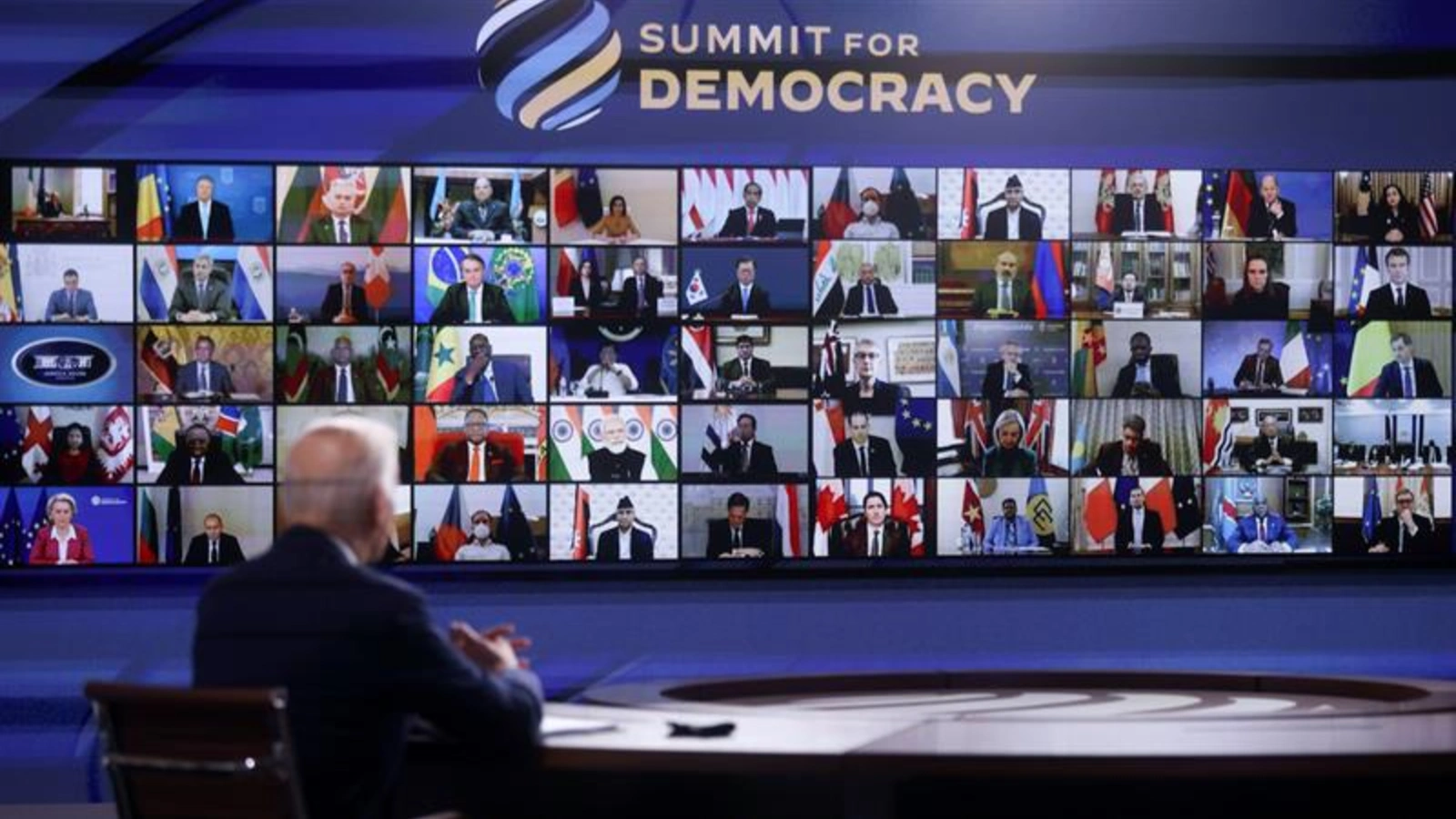 U.S. President Joe Biden at the Summit for Democracy. 