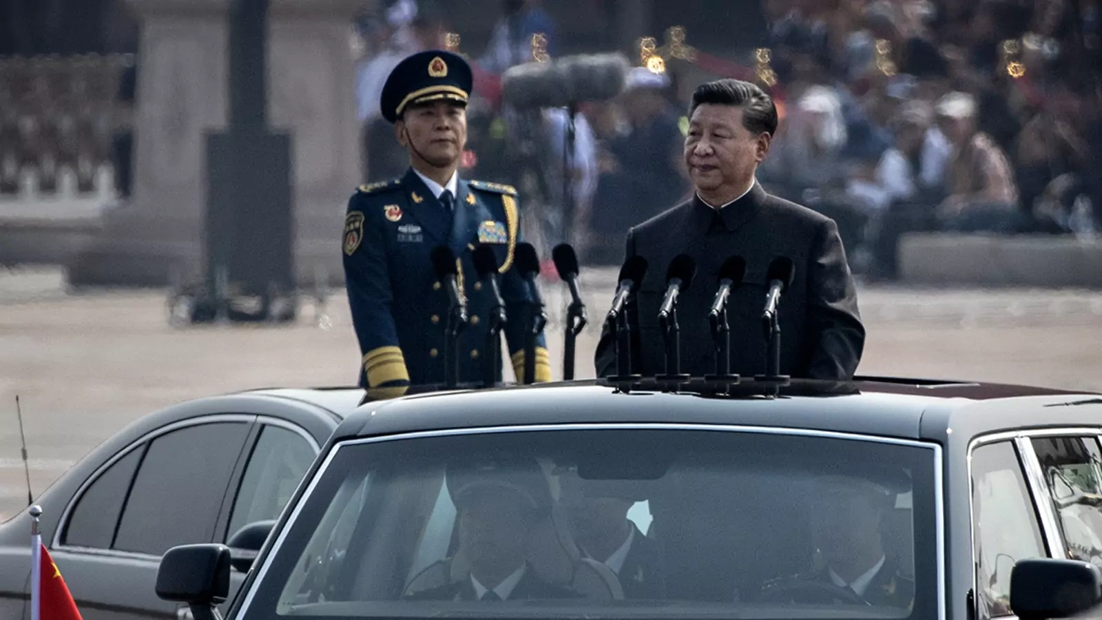 Chinese President Xi Jinping after inspecting the troops on October 1, 2019 in Beijing, China.