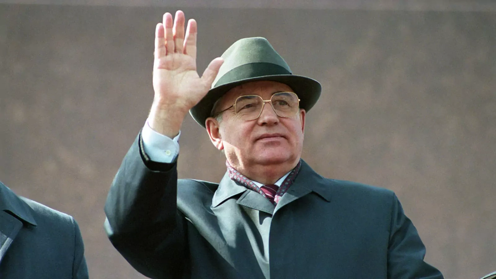 Soviet leader Mikhail Gorbachev waves during the May 1 parade in Moscow’s Red Square in 1991.