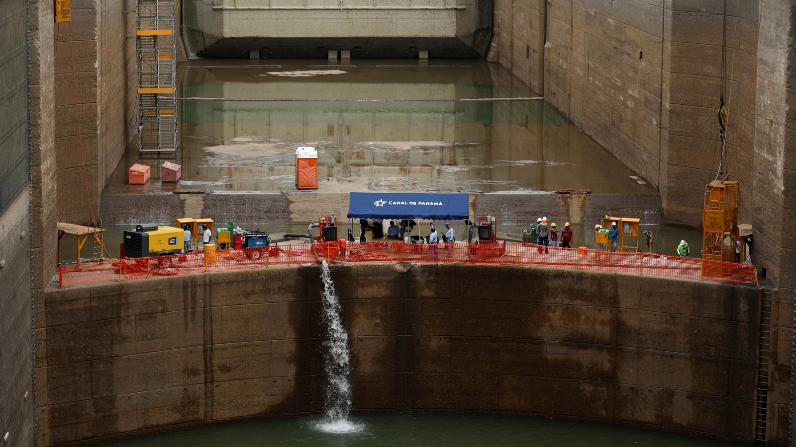 Panama Canal employees work in Panama City, Panama.