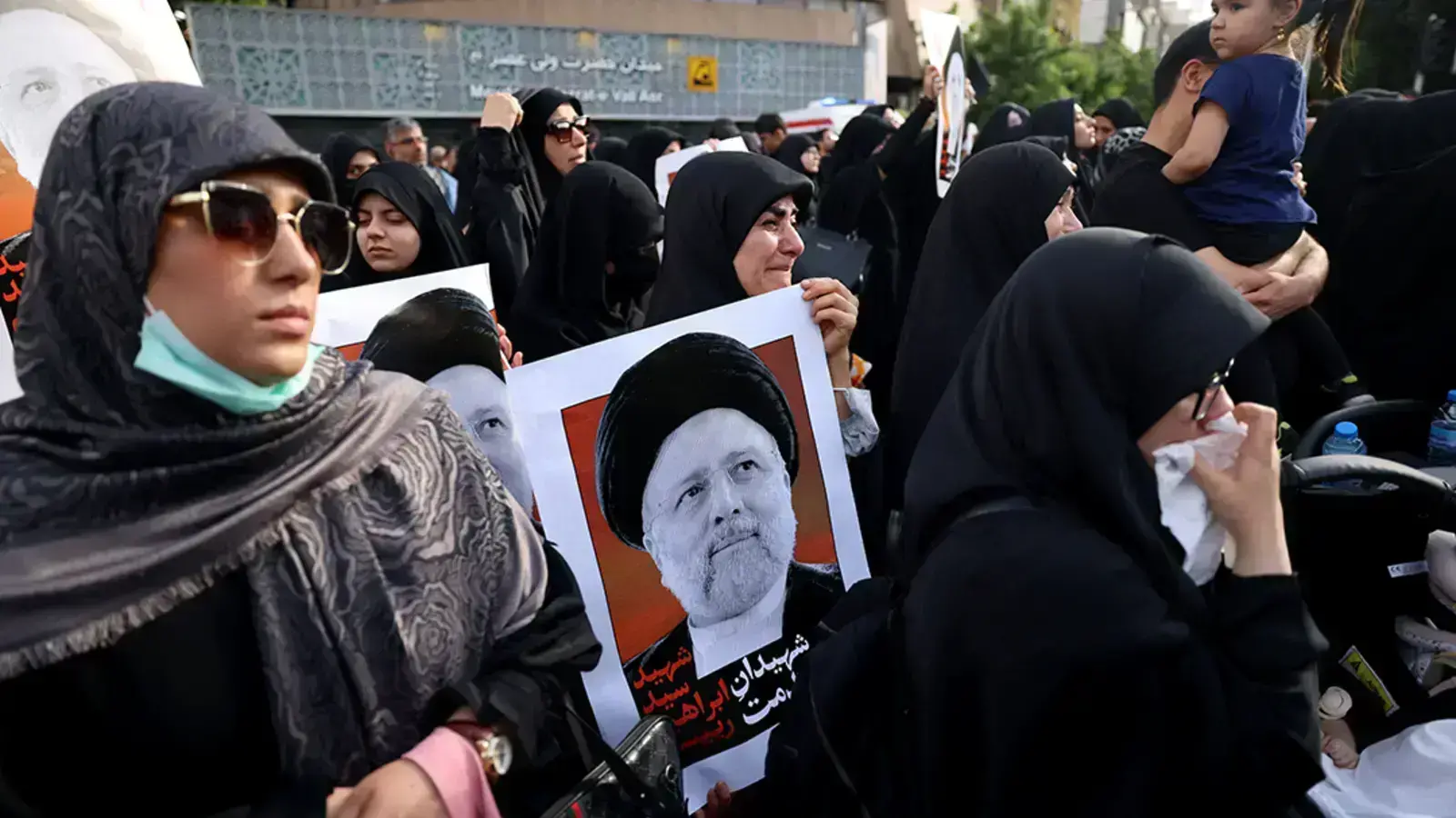 Iranians gather in mourning over the death of President Ebrahim Raisi on May 19, 2024.