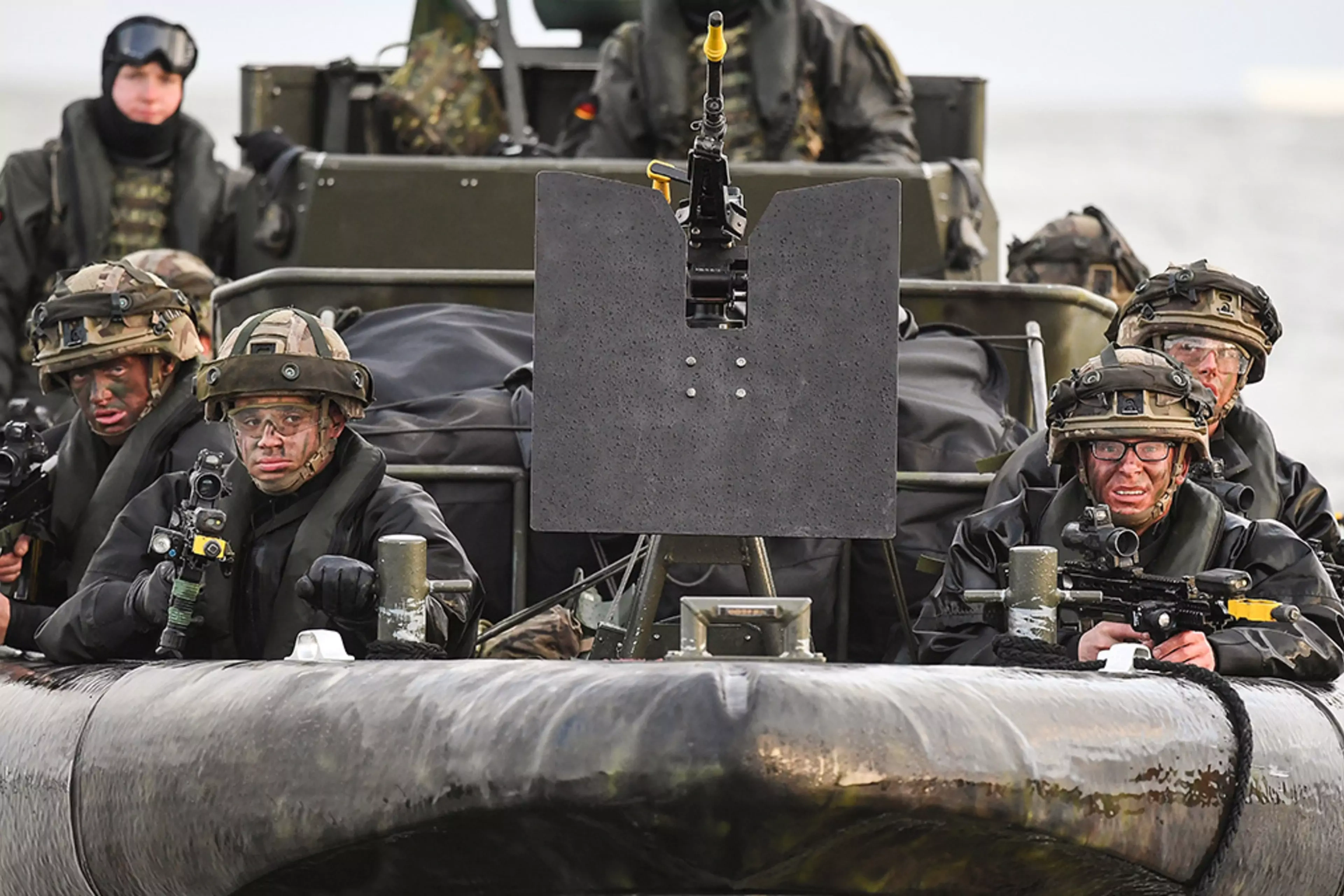 UK Royal Marines take part in NATO's Exercise Joint Warrior in April 2018 in Scotland. 