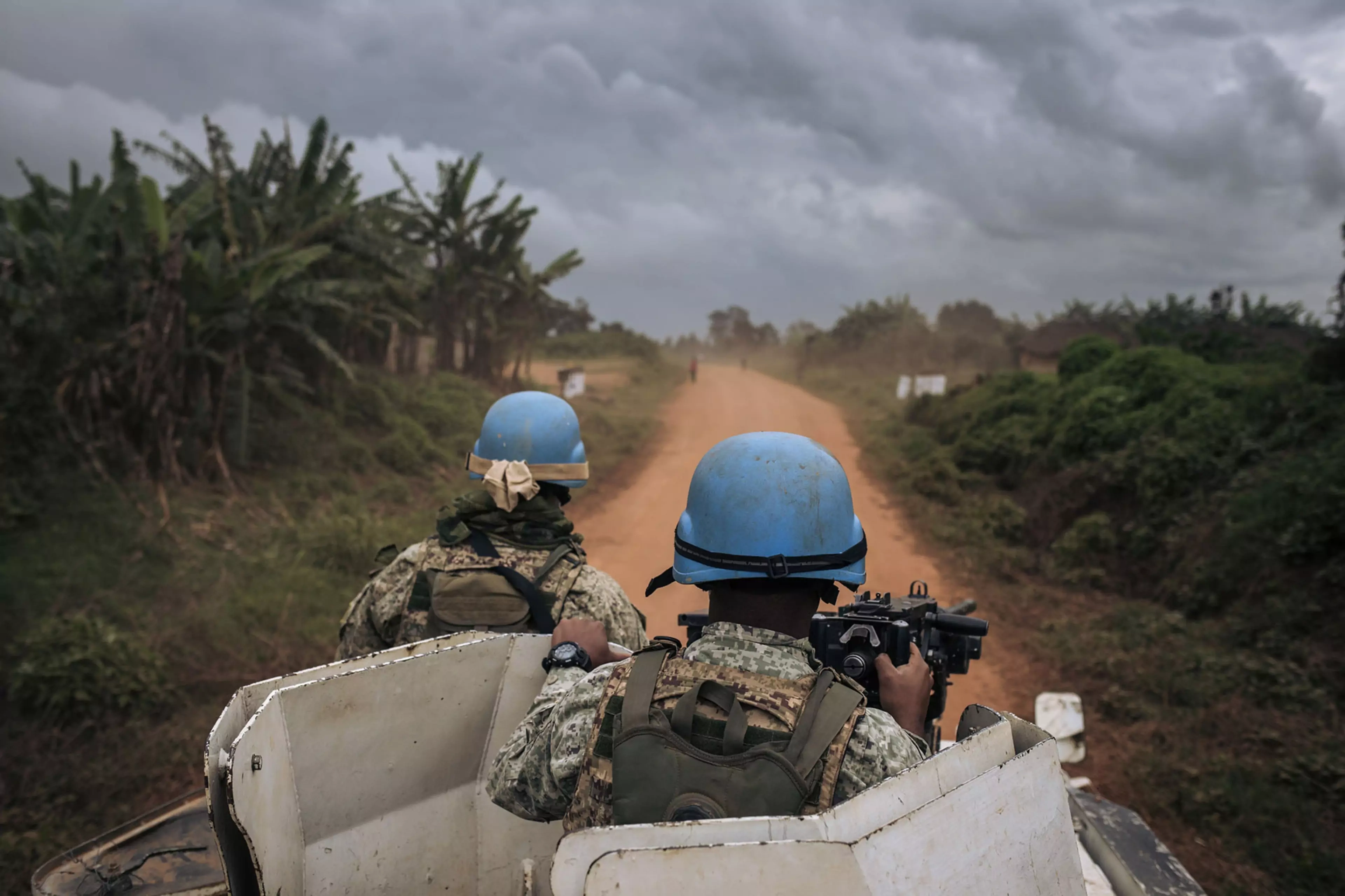 Uruguayan peacekeepers patrol in northeastern Democratic Republic of Congo in September 2020.