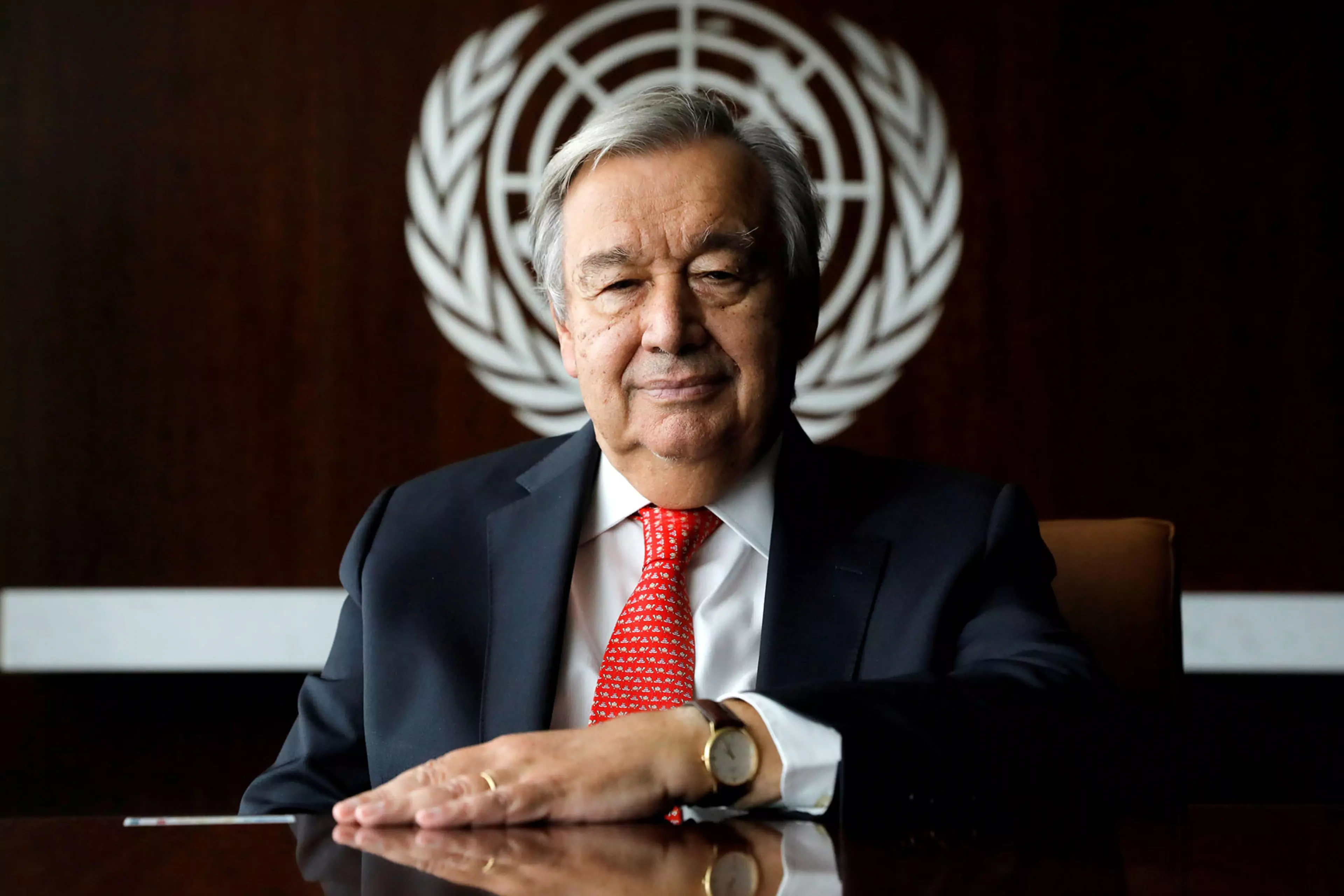 Secretary-General Antonio Guterres at the UN headquarters in Manhattan.