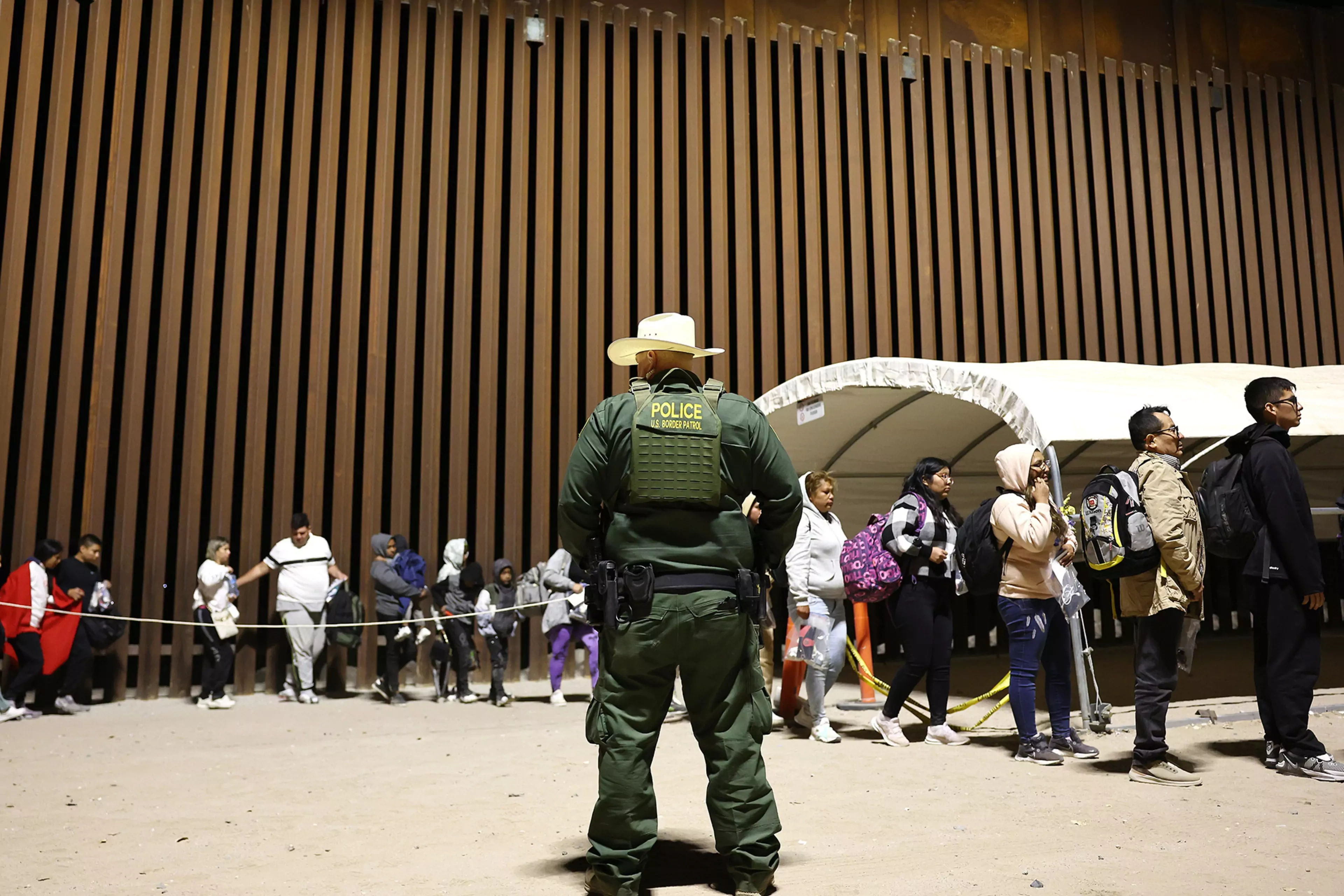 U.S. Border Patrol processes migrants seeking asylum in Yuma, Arizona.