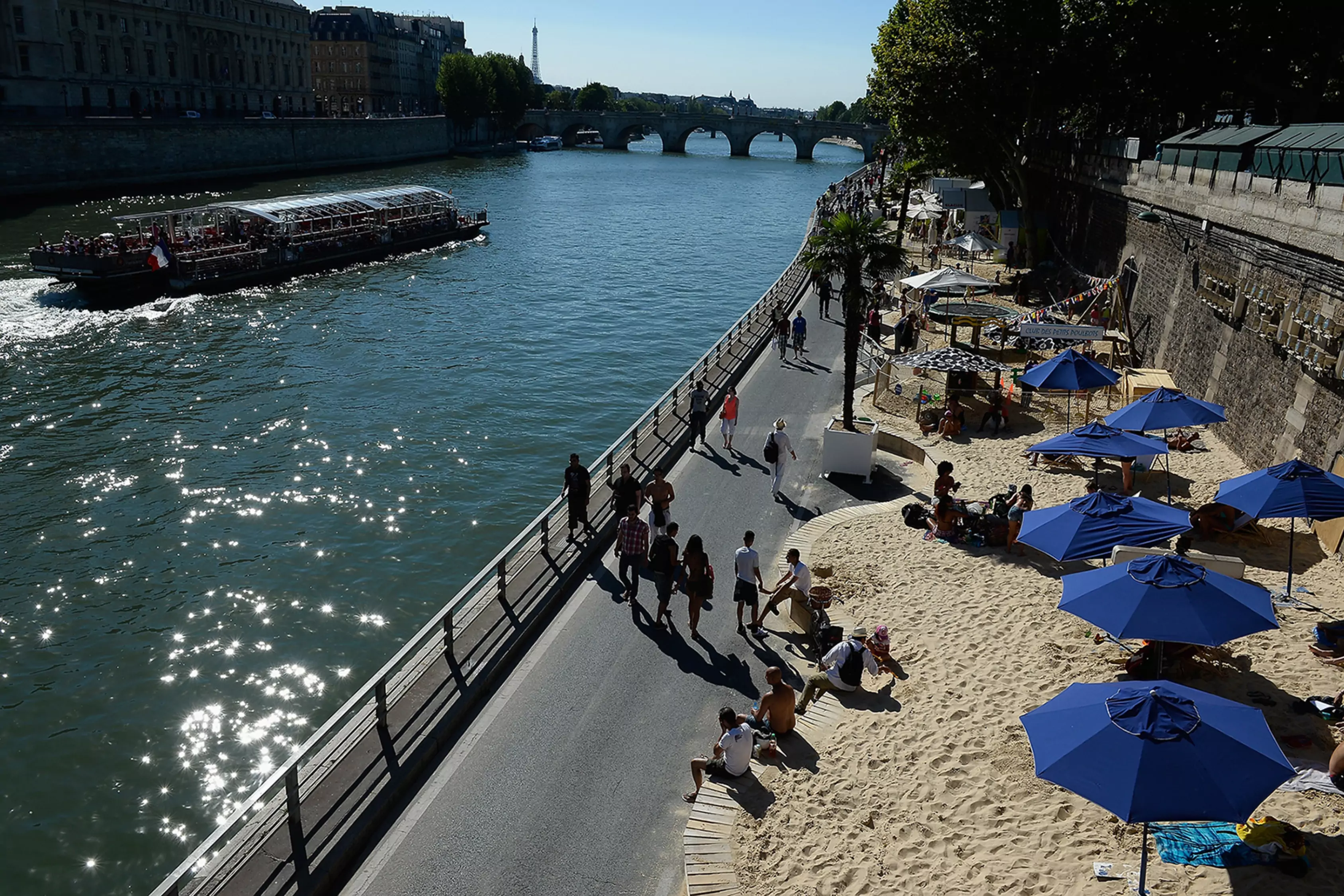 General view of "Paris Plage", an artificial beach set up on the right bank of the Seine river in Paris