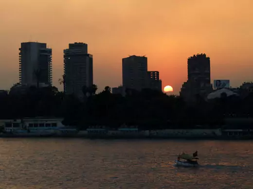 The sun sets over the river Nile in Cairo on February 8, 2011 (Dylan Martinez/Courtesy Reuters).