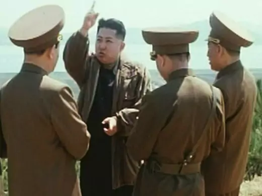 New leader of North Korea Kim Jong-un speaks while surrounded by soldiers in this undated still image taken from video at an unknown location in North Korea released by North Korean state TV KRT on January 8, 2012.
