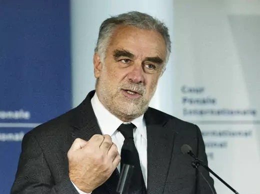 International Criminal Court (ICC) Prosecutor Luis Moreno Ocampo speaks at a news conference on Kenya at the ICC in The Hague January 24, 2012.