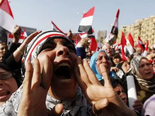 Demonstrators take part in a protest marking the first anniversary of Egypt's uprising at Tahrir square in Cairo on January 25, 2012 (Mohamed Abd El-Ghany/Courtesy Reuters).