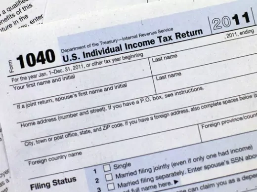 A 2011 U.S. Individual Income Tax Return Form. (Shannon Stapleton/Courtesy Reuters)