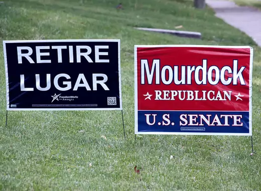Yard signs in Indiana. (kennethkonica/Flickr)
