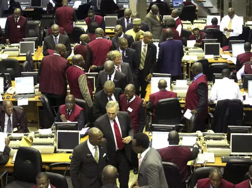 A view of the trading floor at the Nigerian Stock Exchange (NSE) at the end of trading hours in Lagos April 24, 2012.