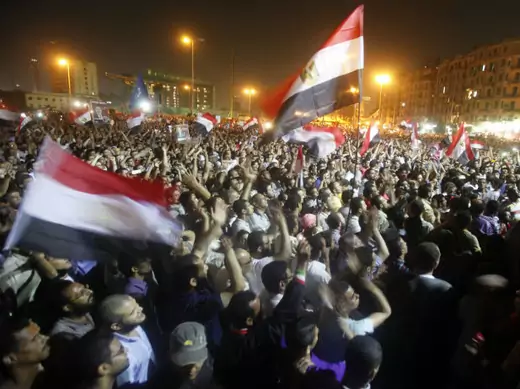 Protesters chant slogans against the military council at Tahrir Square in Cairo on June 20, 2012 (Asmaa Waguih/Courtesy Reuters).