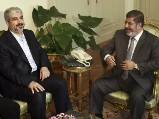 Khaled Meshaal and Mohamed Morsi