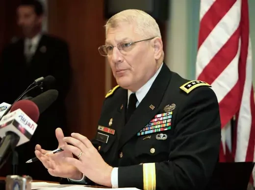 General Carter F. Ham, commander of the U.S. military's Africa Command, speaks during a news conference at the U.S. Embassy in Algiers June 1, 2011. 