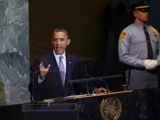 U.S. President Barack Obama addresses the 66th United Nations General Assembly at the U.N. headquarters in New York