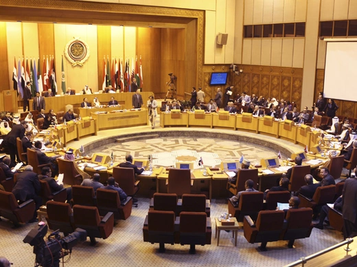 A general view of the Arab League foreign ministers meeting on Syria at the Arab League headquarters in Cairo